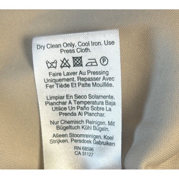 DKNY Cream Sleeveless Sheath Dress Women’s Size 4 Asymmetric Detail Exposed Zip - Picture 9 of 11